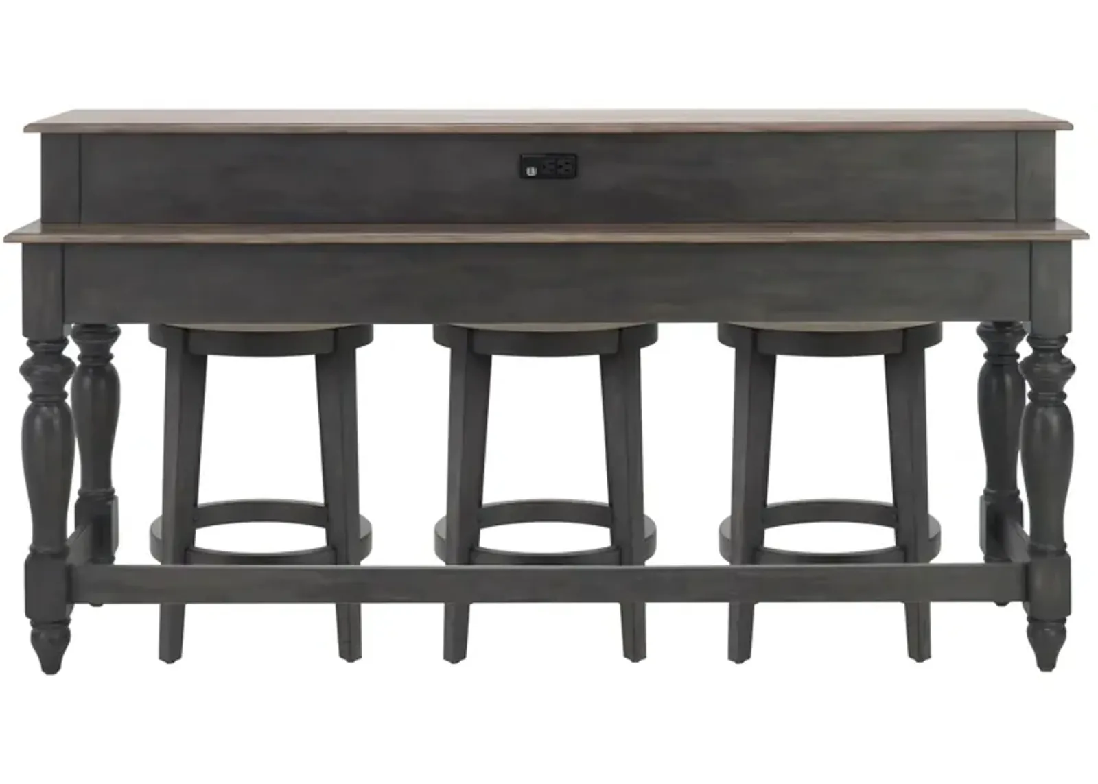 Charleston 4-pc. Console Bar with Stools in Slate/Weathered Pine by Liberty Furniture