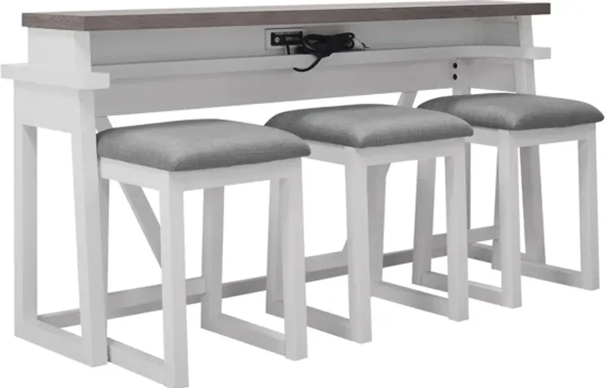 Karina 4-pc. Sofa Console Table W/ 3 Stools