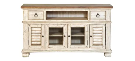 Belmont Entertainment Center 56" in Timbered Brown Farmhouse & Antique Linen by Napa Furniture Design