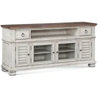 Belmont Entertainment Center 66" in Timbered Brown Farmhouse & Antique Linen by Napa Furniture Design