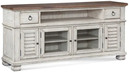 Belmont Entertainment Center 66" in Timbered Brown Farmhouse & Antique Linen by Napa Furniture Design