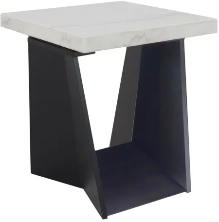 Mahal End Table in White by Elements International Group