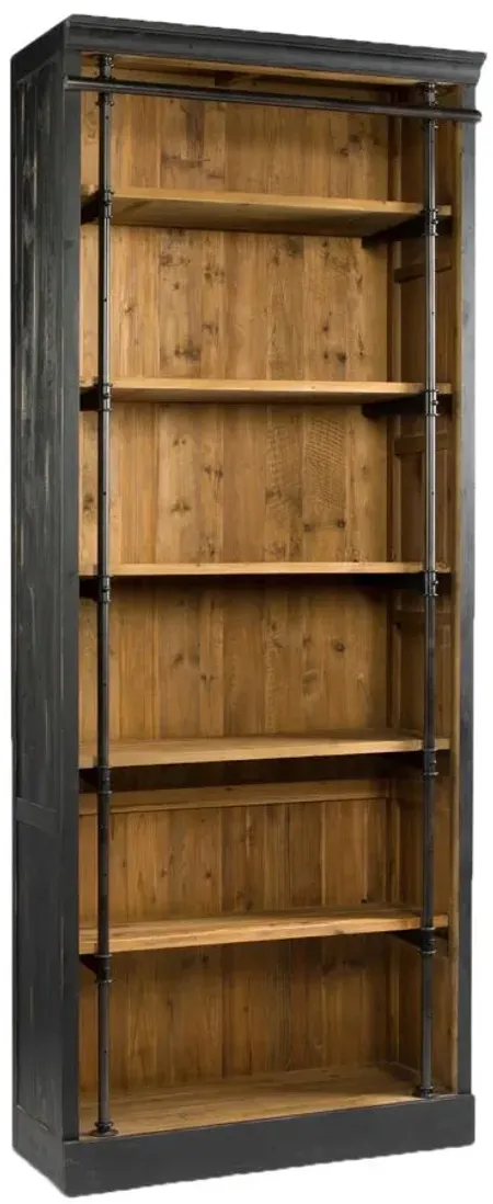 Ivy Bookcase in Matte Black, -ntique bleach sealed by Four Hands