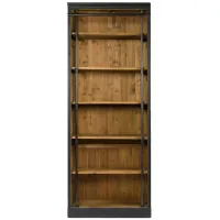 Ivy Bookcase in Matte Black, -ntique bleach sealed by Four Hands