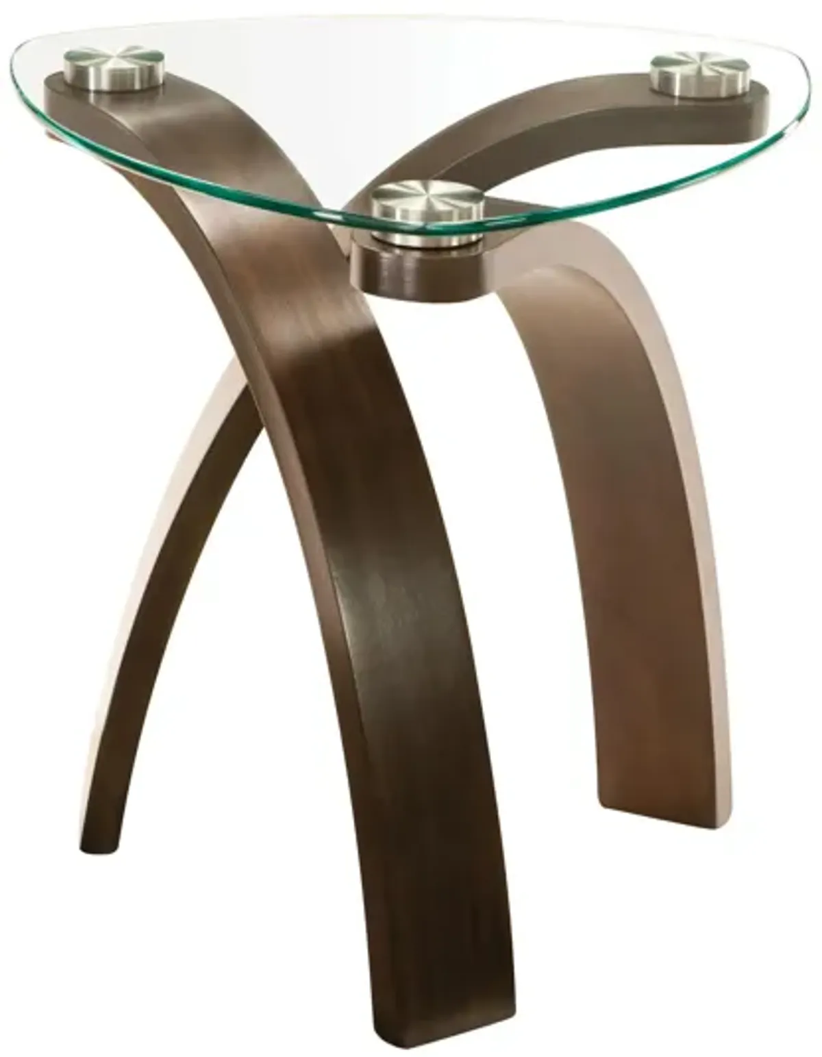 Allure Round Glass End Table in Hazelnut / Glass by Magnussen Home