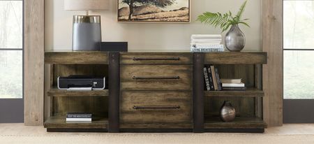 American Life Crafted Leg Desk Credenza in Brown by Hooker Furniture