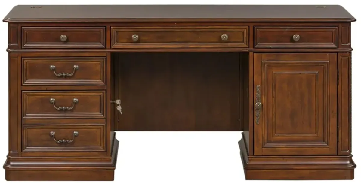 Brayton Manor Computer Credenza Desk in Dark Brown by Liberty Furniture