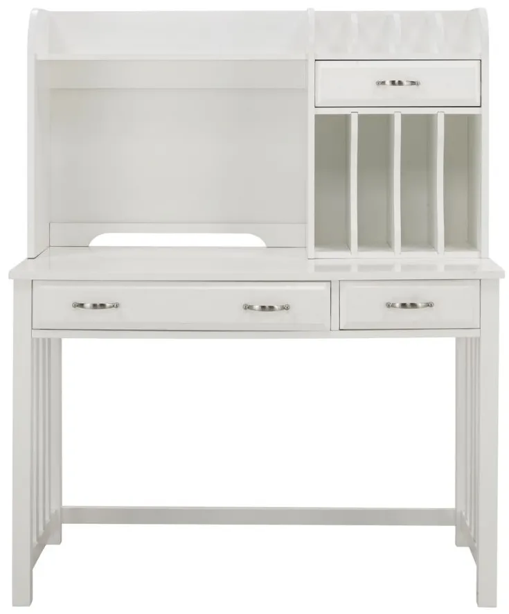 Linbrooke 2-pc. Writing Desk and Hutch in White by Bellanest