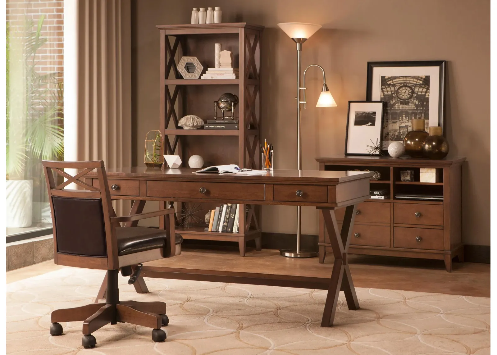 Tess 4-pc. Home Office Set in Cherry by Bellanest