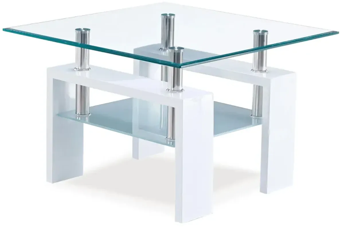 Bonilla End Table in Clear and Frosted by Global Furniture Furniture USA