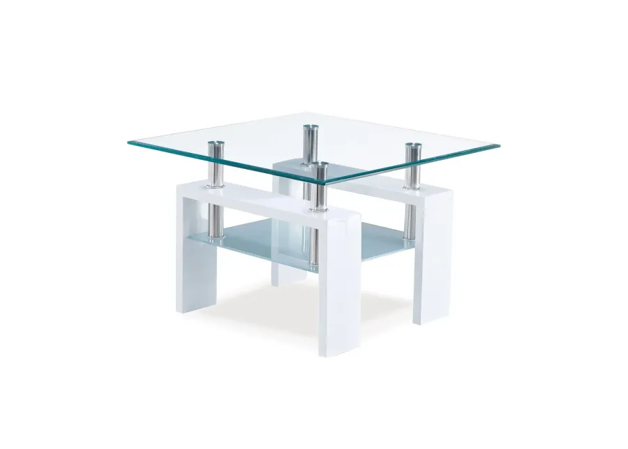 Bonilla End Table in Clear and Frosted by Global Furniture Furniture USA