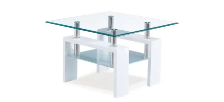 Bonilla End Table in Clear and Frosted by Global Furniture Furniture USA