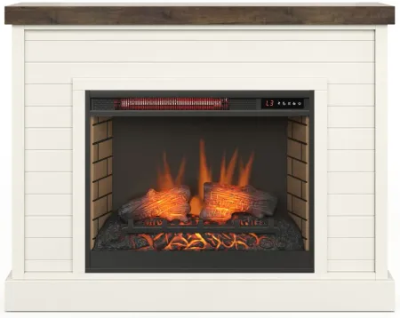 Washington Fireplace Mantel in Barnwood with Jasmin White by Legends Furniture