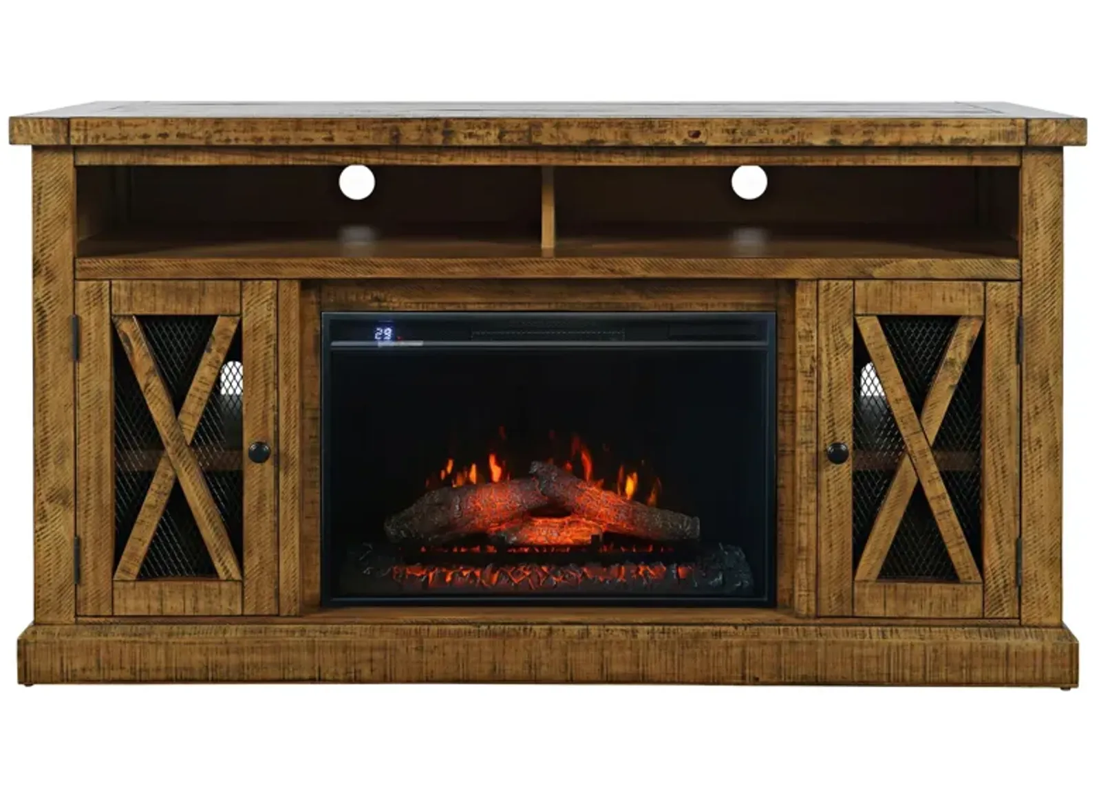 Telluride TV stand w/ Electric Fireplace in Gold by Jofran