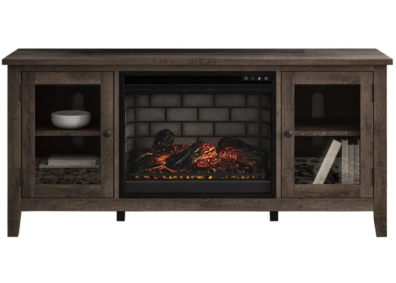 Arlenbry TV Stand & Electric Fireplace in Gray by Ashley Express