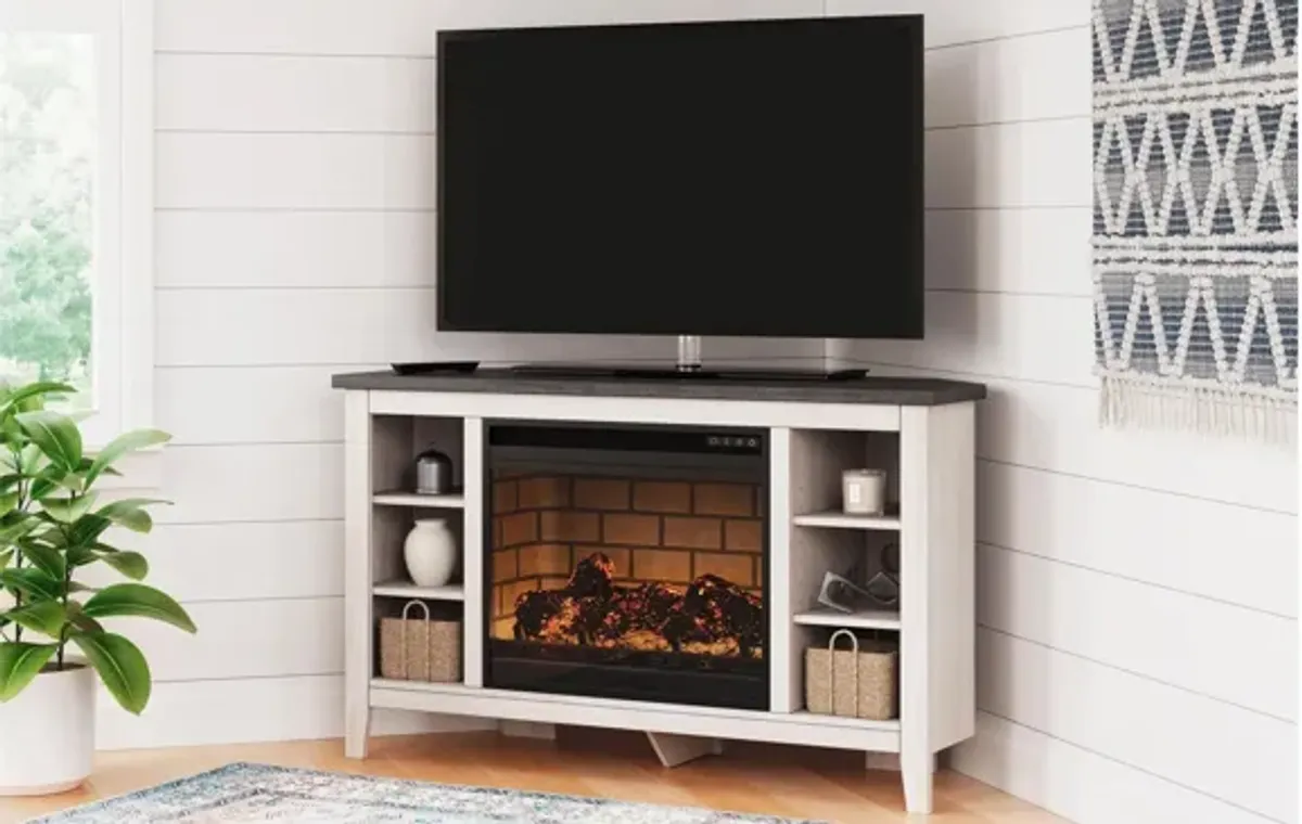 Dorrinson Corner TV Stand & Electric Fireplace