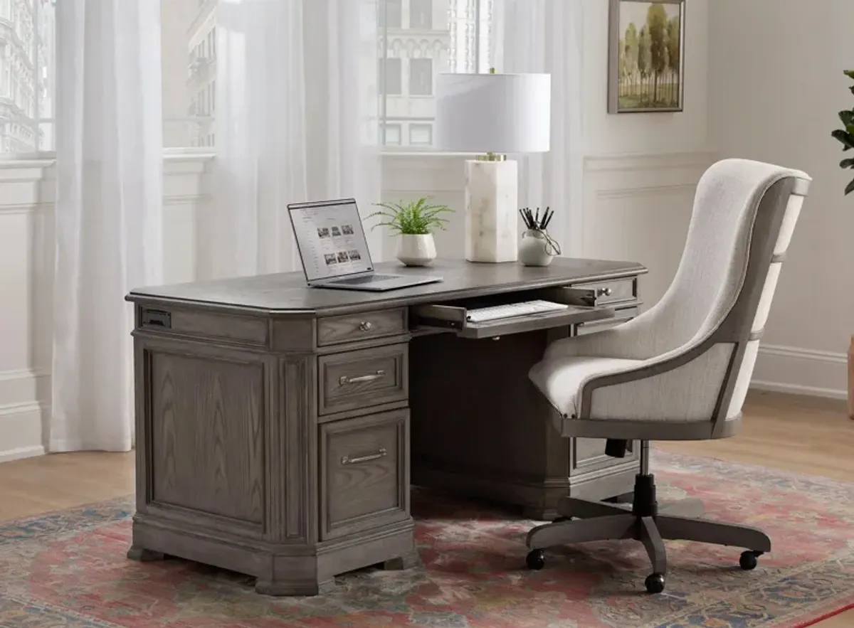 Crystal Falls 2-pc. Excutive Desk Home Office Set in Pavestone by Riverside Furniture