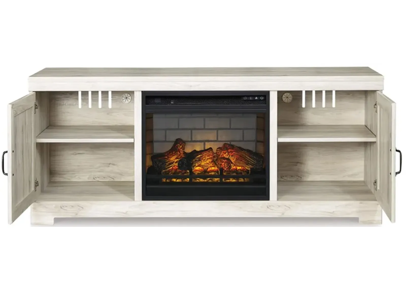 Bellaby TV Stand & Fireplace in Whitewash by Ashley Furniture