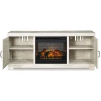 Bellaby TV Stand & Fireplace in Whitewash by Ashley Furniture