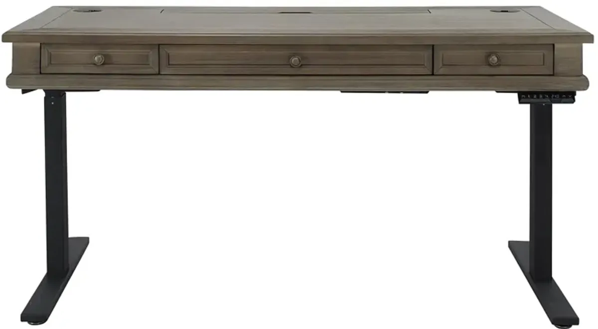 Lexicon Adjustable-Height Desk in Weathered Dove by Martin Furniture