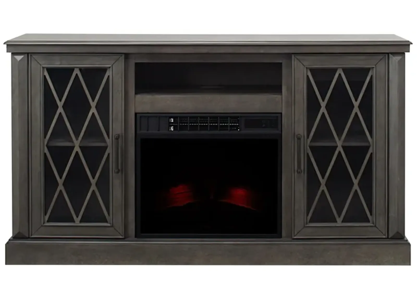 Arrabelle Media Mantel with CoolGlow Firebox in Weathered Gray by Twin-Star Intl.