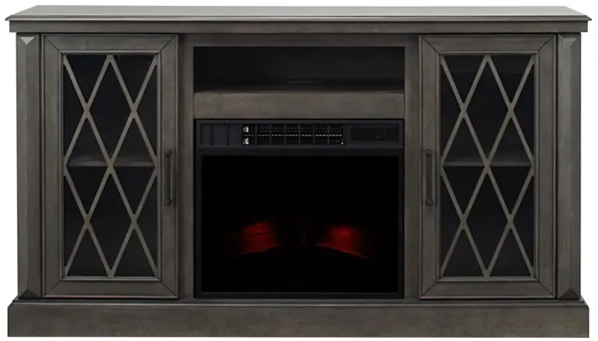 Arrabelle Media Mantel with CoolGlow Firebox in Weathered Gray by Twin-Star Intl.