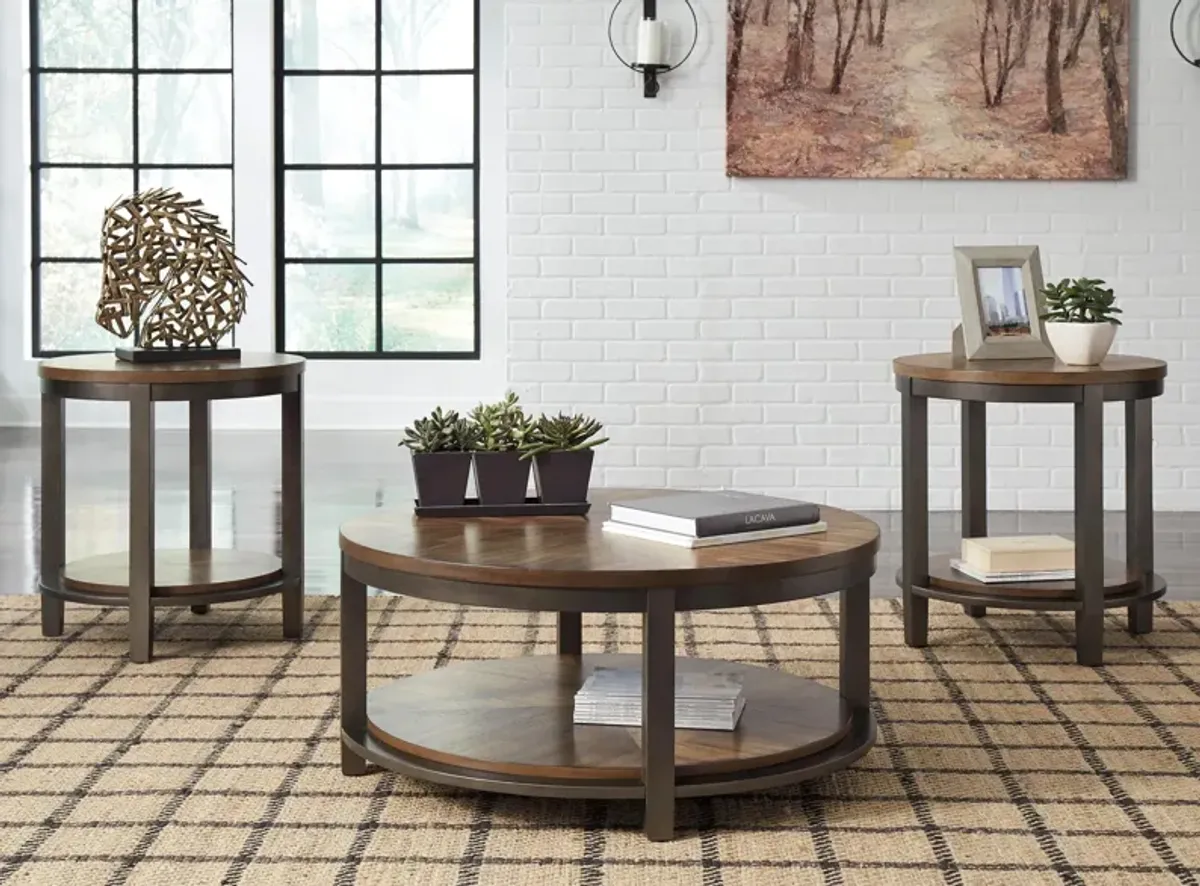 Roy 3-pc. Occasional Table Set in Black;Brown by Ashley Furniture