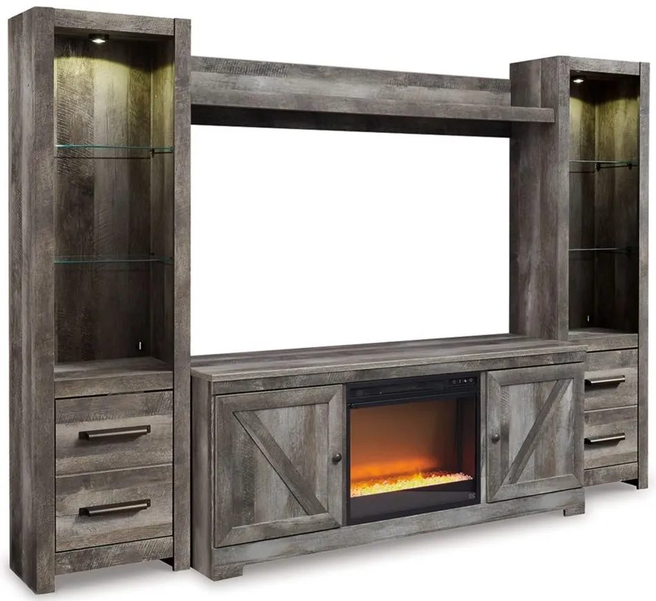 Wynnlow 4pc. Entertainment Center & Fireplace in Gray by Ashley Furniture