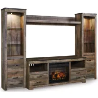 Trinell 4pc. Entertainment Center & Fireplace in Brown by Ashley Furniture