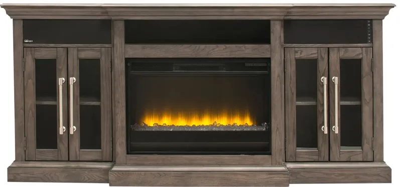 Elise 72” TV Console w/ Electric Fireplace in Oak by TwinStar Intl.