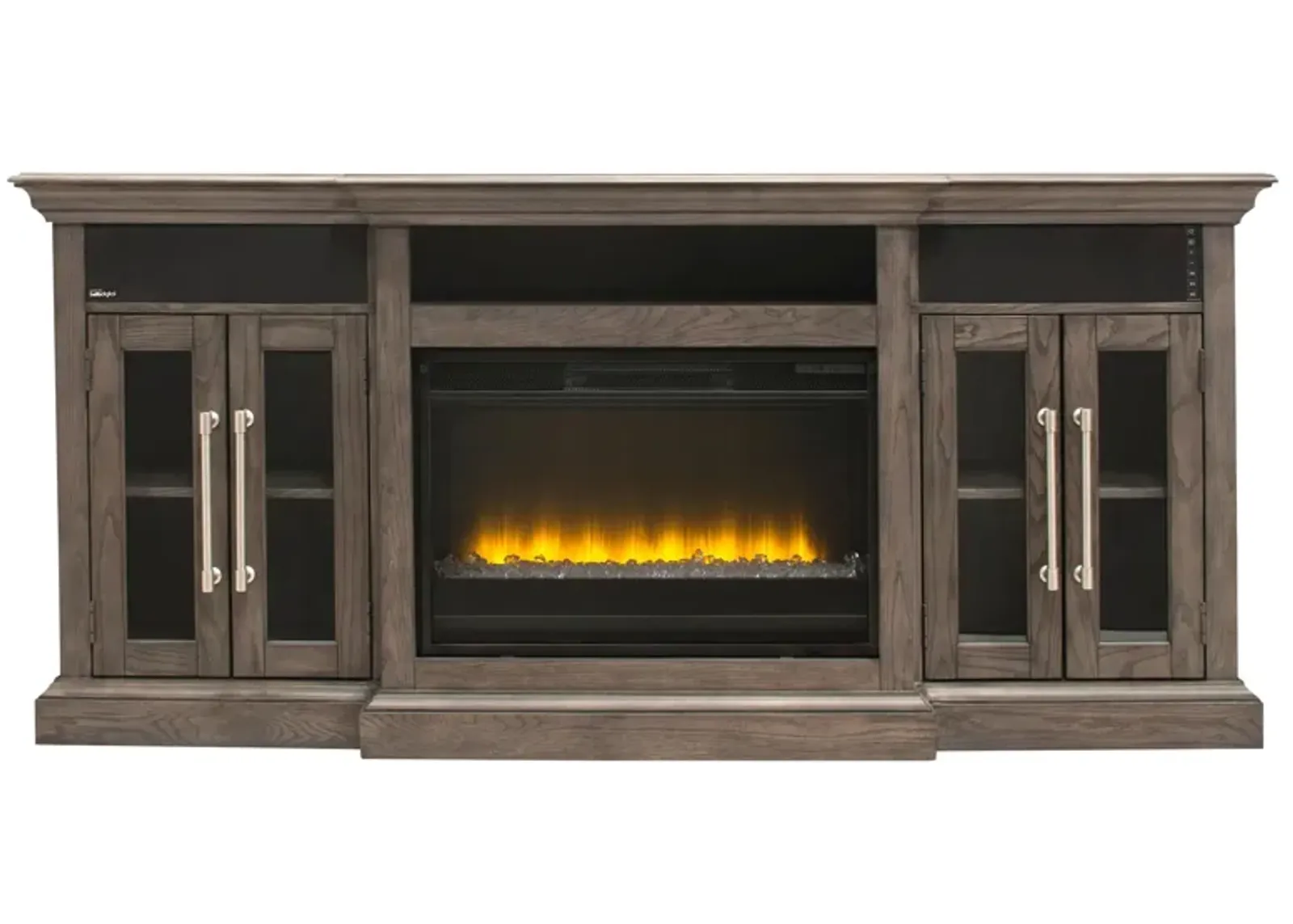 Elise 72" TV Console w/ Electric Fireplace in Oak by Twin-Star Intl.