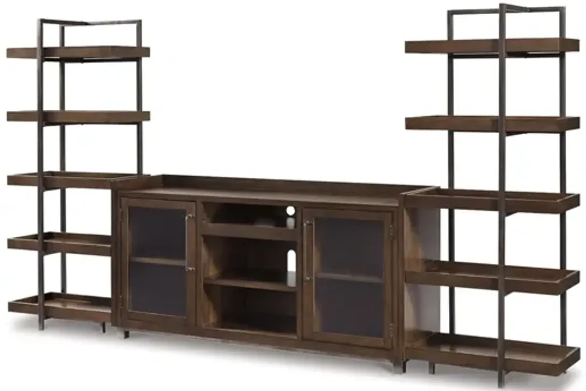 Paddon 3-pc. Entertainment Center in Brown/Gunmetal by Ashley Furniture