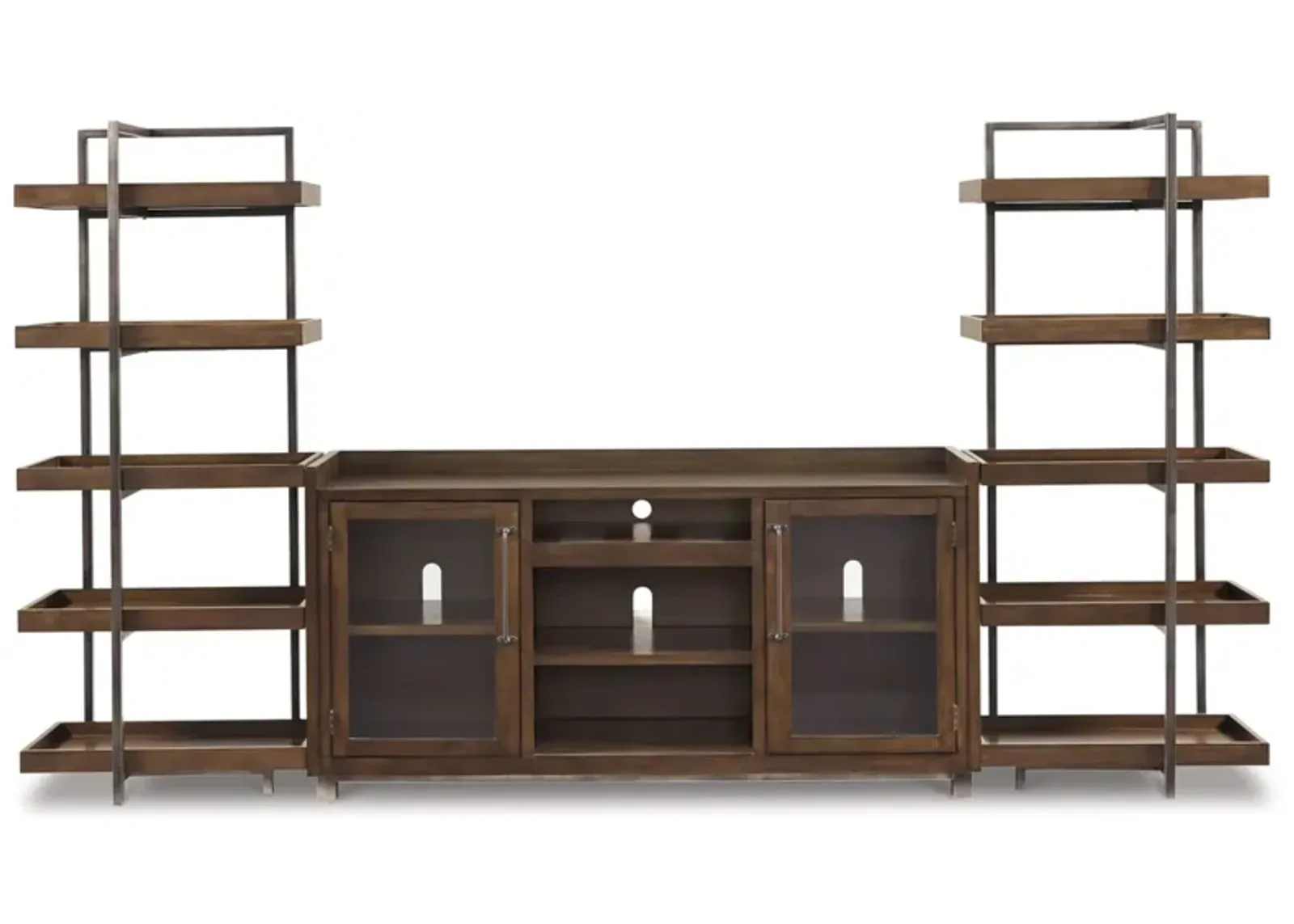 Paddon 3-pc. Entertainment Center in Brown/Gunmetal by Ashley Furniture