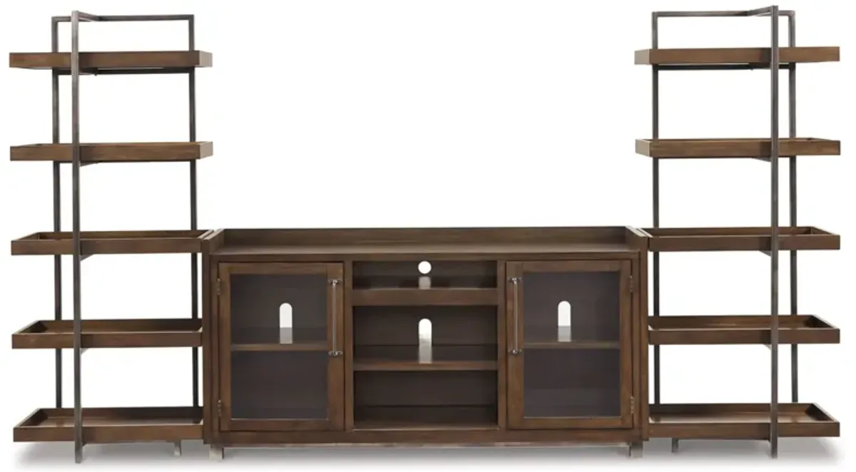 Paddon 3-pc. Entertainment Center in Brown/Gunmetal by Ashley Furniture