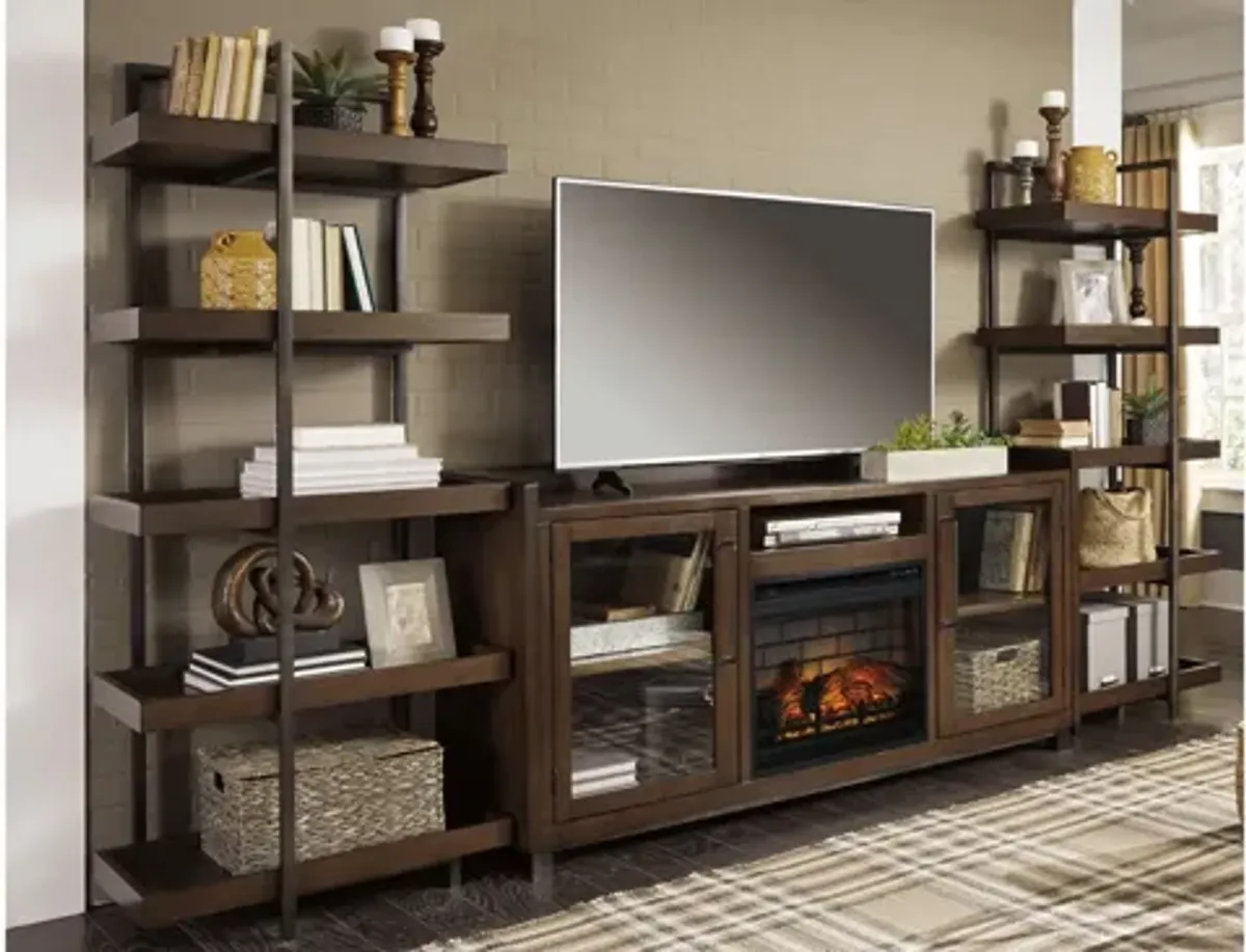 Paddon 3-pc. Entertainment Center & Fireplace in Brown/Gunmetal by Ashley Furniture