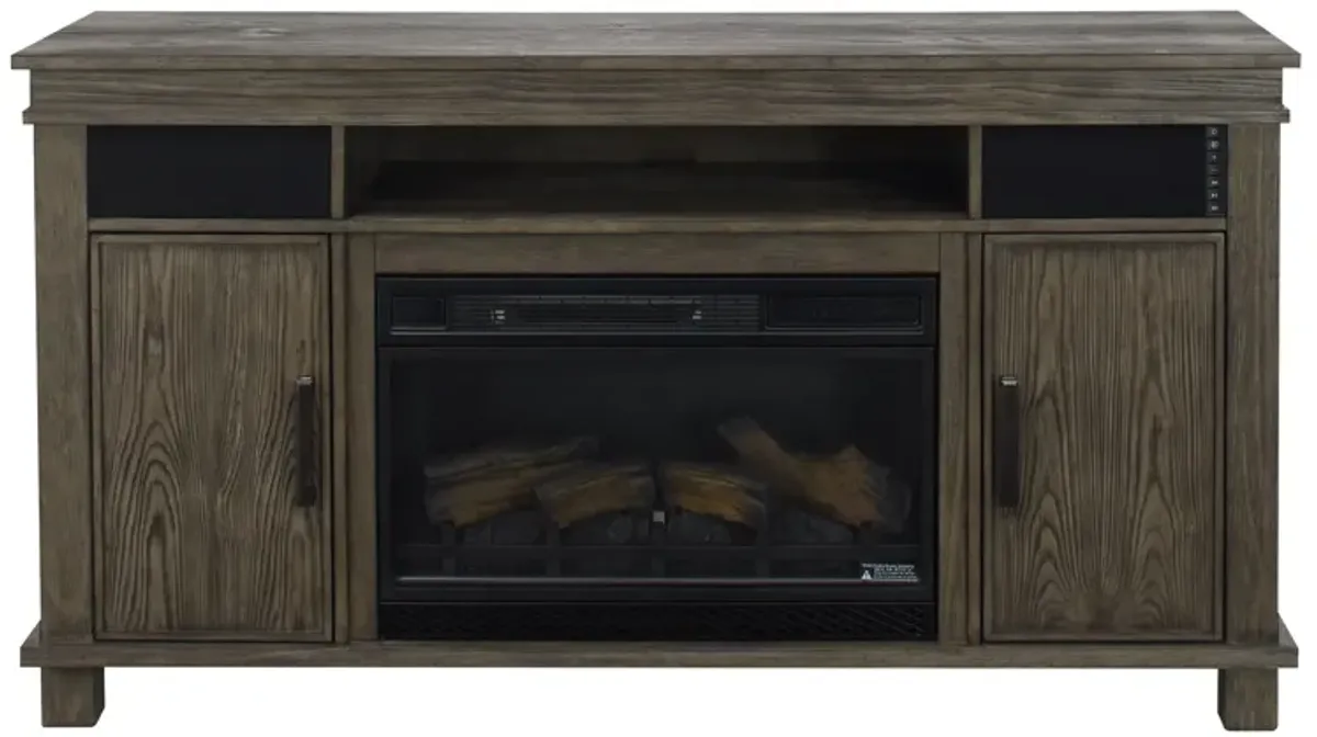 Montage Media Mantel with Firebox in Hempstead Pine by Twin-Star Intl.