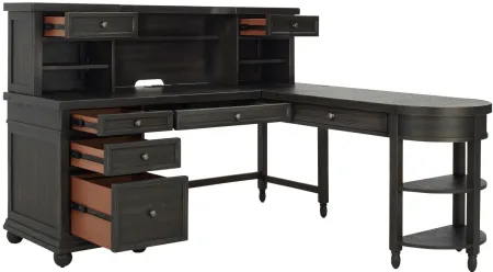 Manitoba 4pc L-Shaped Desk in Chalkboard Finish by Liberty Furniture