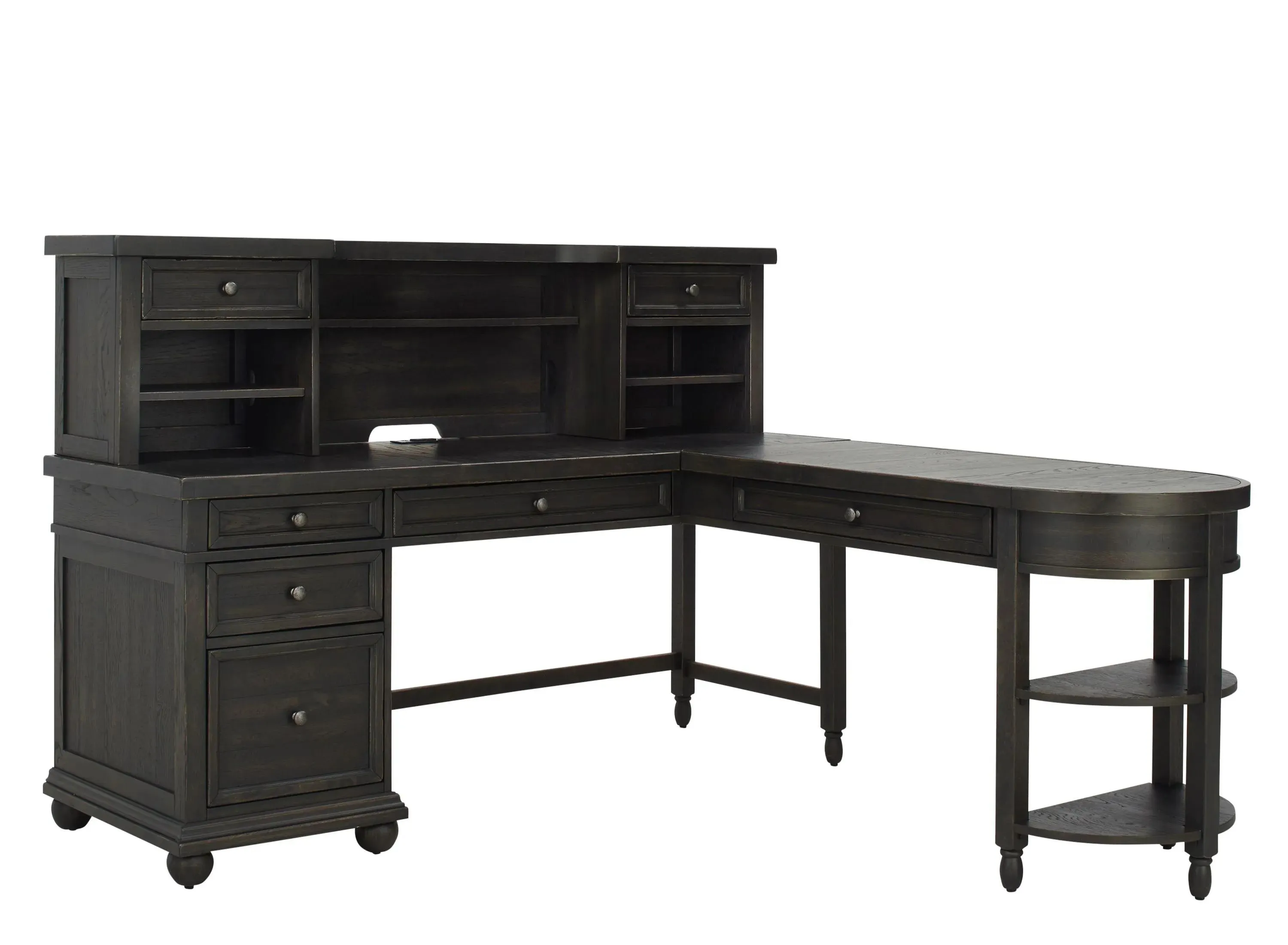 Manitoba 4pc L-Shaped Desk in Chalkboard Finish by Liberty Furniture