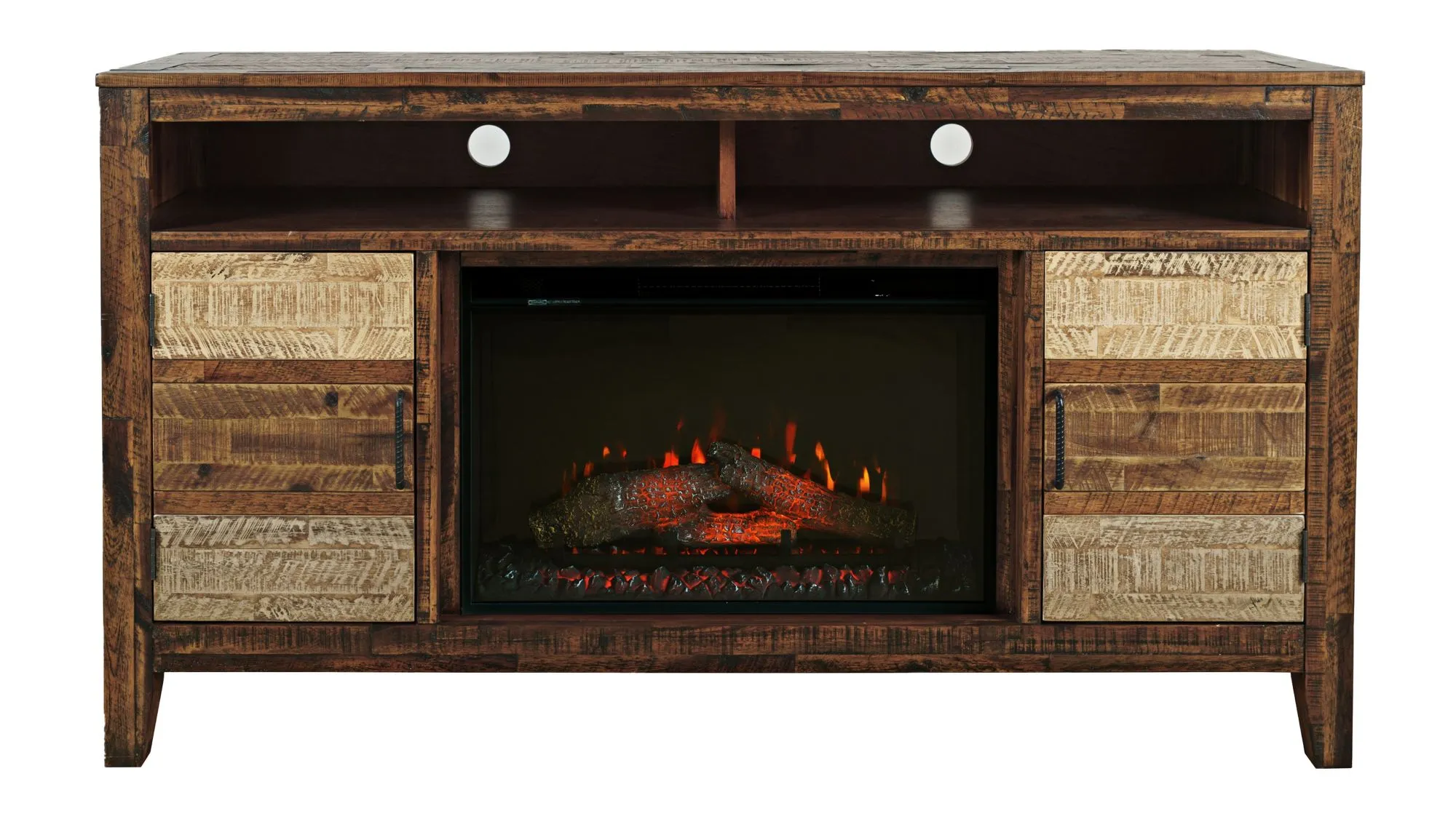 Painted Canyon TV Stand w/ Electric Fireplace in Brown by Jofran