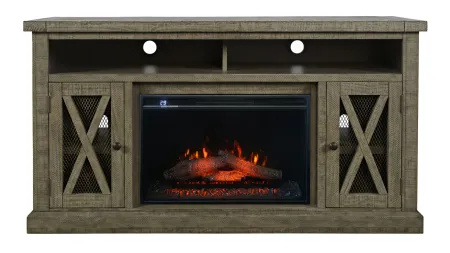 Telluride TV stand w/ Electric Fireplace in Gray by Jofran