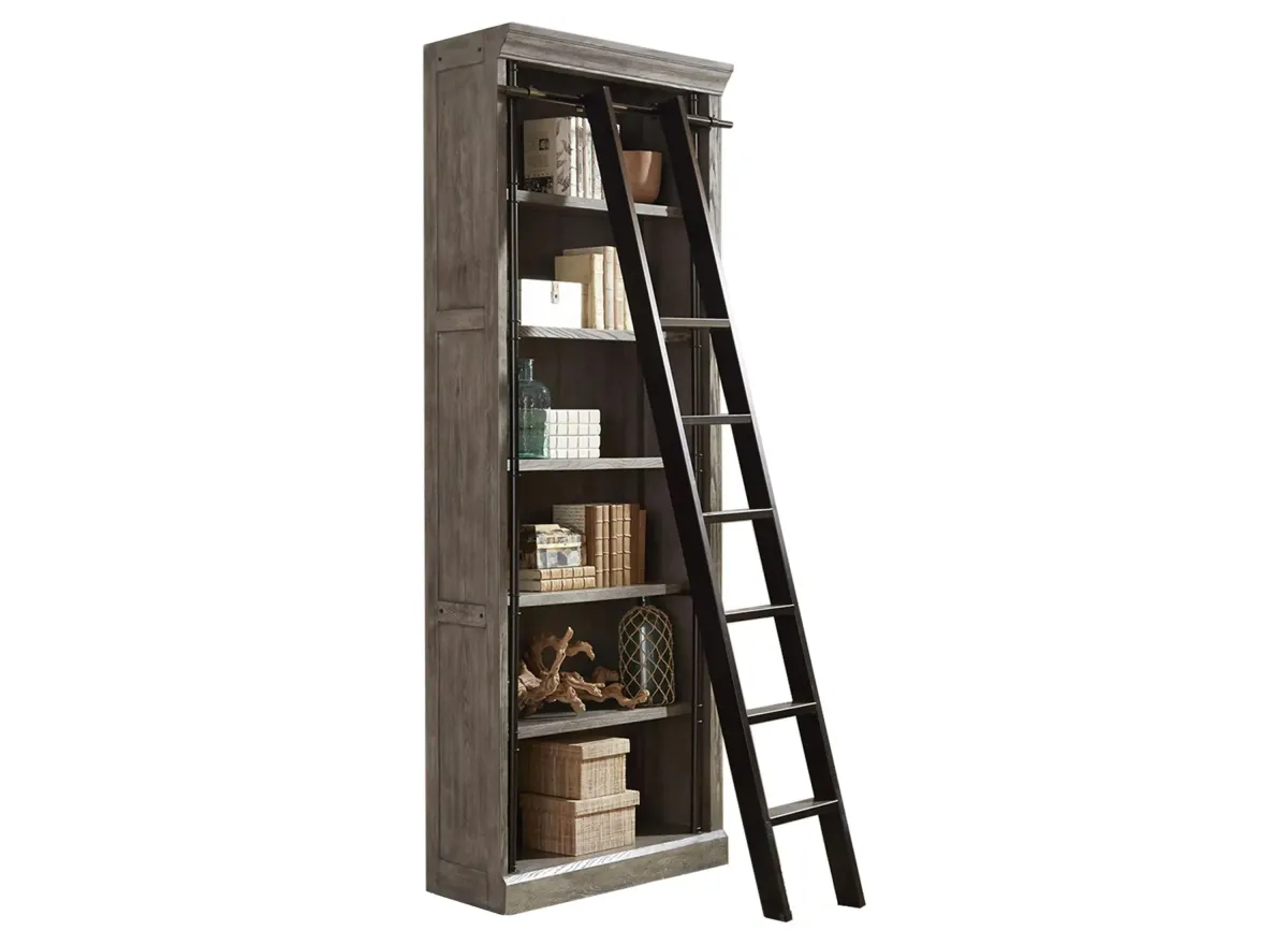 Avondale 94" Tall Bookcase w/Ladder in Rustic Gray by Martin Furniture