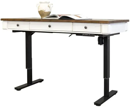 Durham Adjustable-Height Standing Writing Desk in White by Martin Furniture
