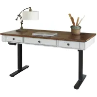 Durham Adjustable-Height Standing Writing Desk in White by Martin Furniture