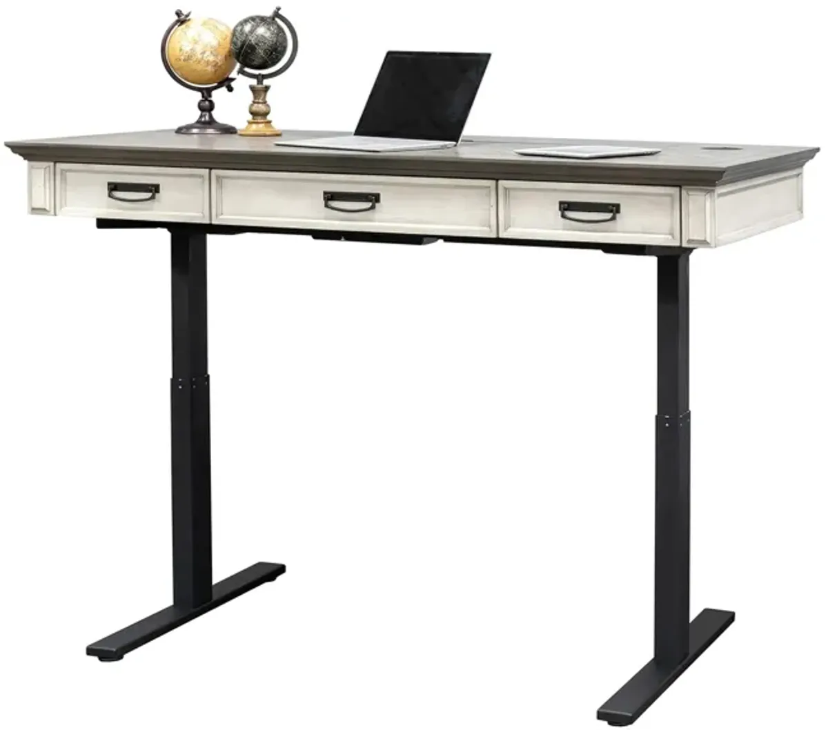 Hartford Adjustable-Height Standing Writing Desk in White/Gray by Martin Furniture