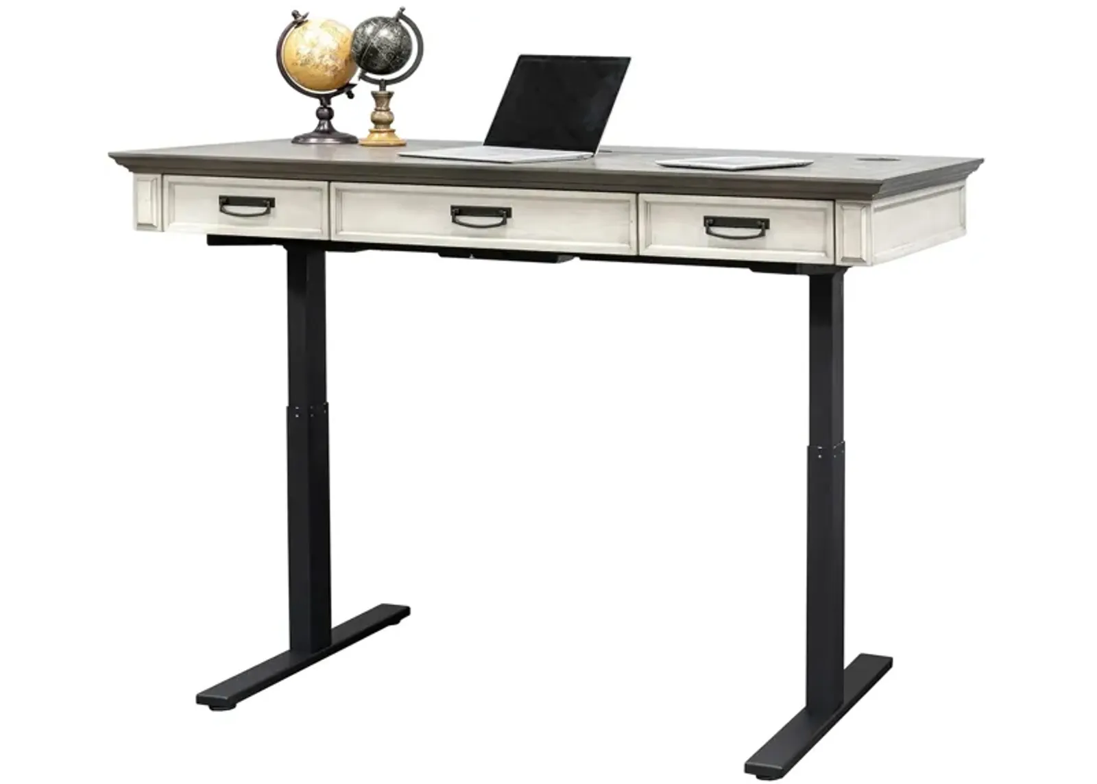 Hartford Adjustable-Height Standing Writing Desk in White/Gray by Martin Furniture