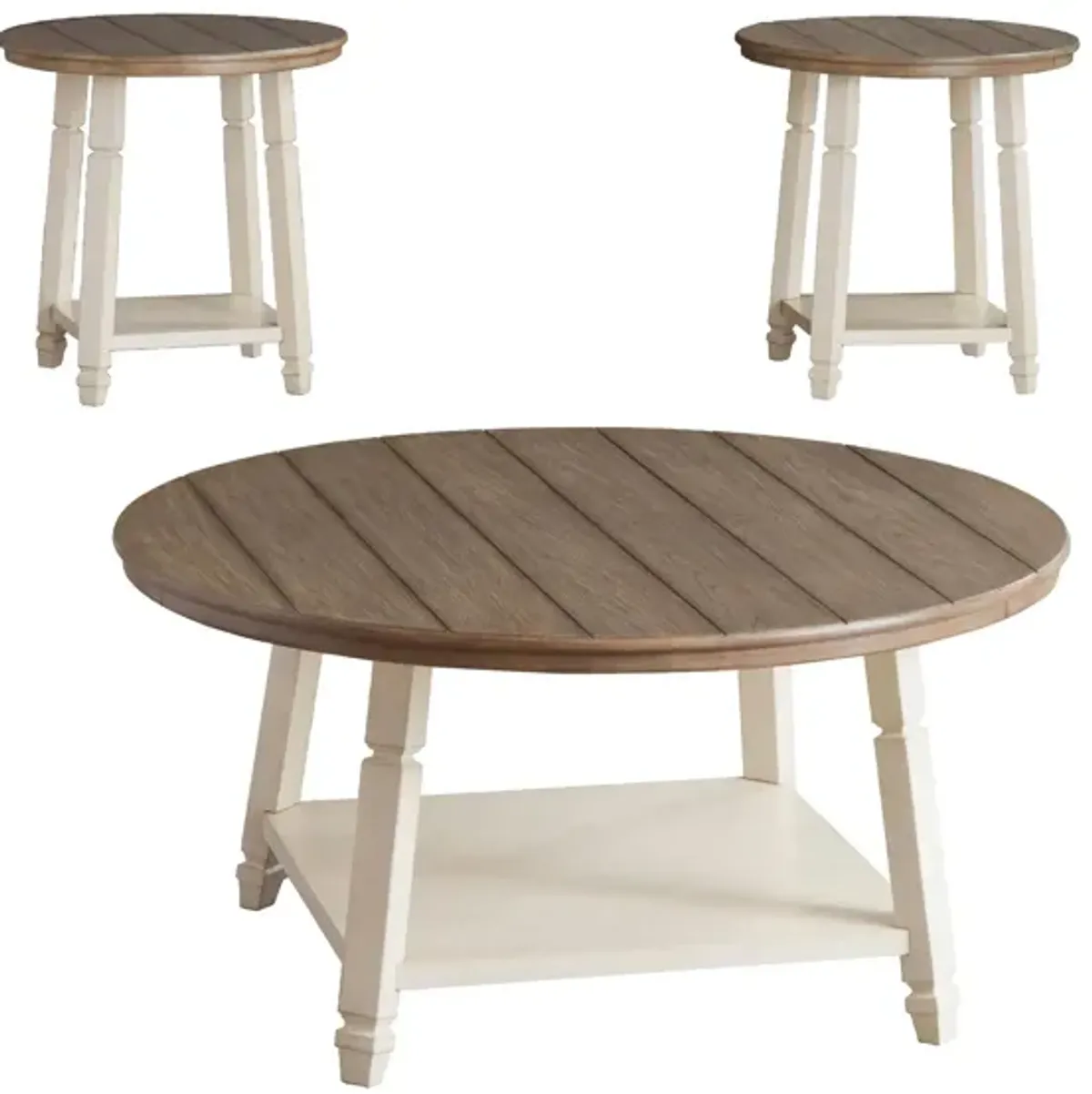 Lorali 3-pc. Occasional Tables in Natural;Off-White by Ashley Furniture