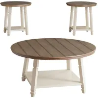 Lorali 3PK Occasional Tables in Natural;Off-White by Ashley Furniture