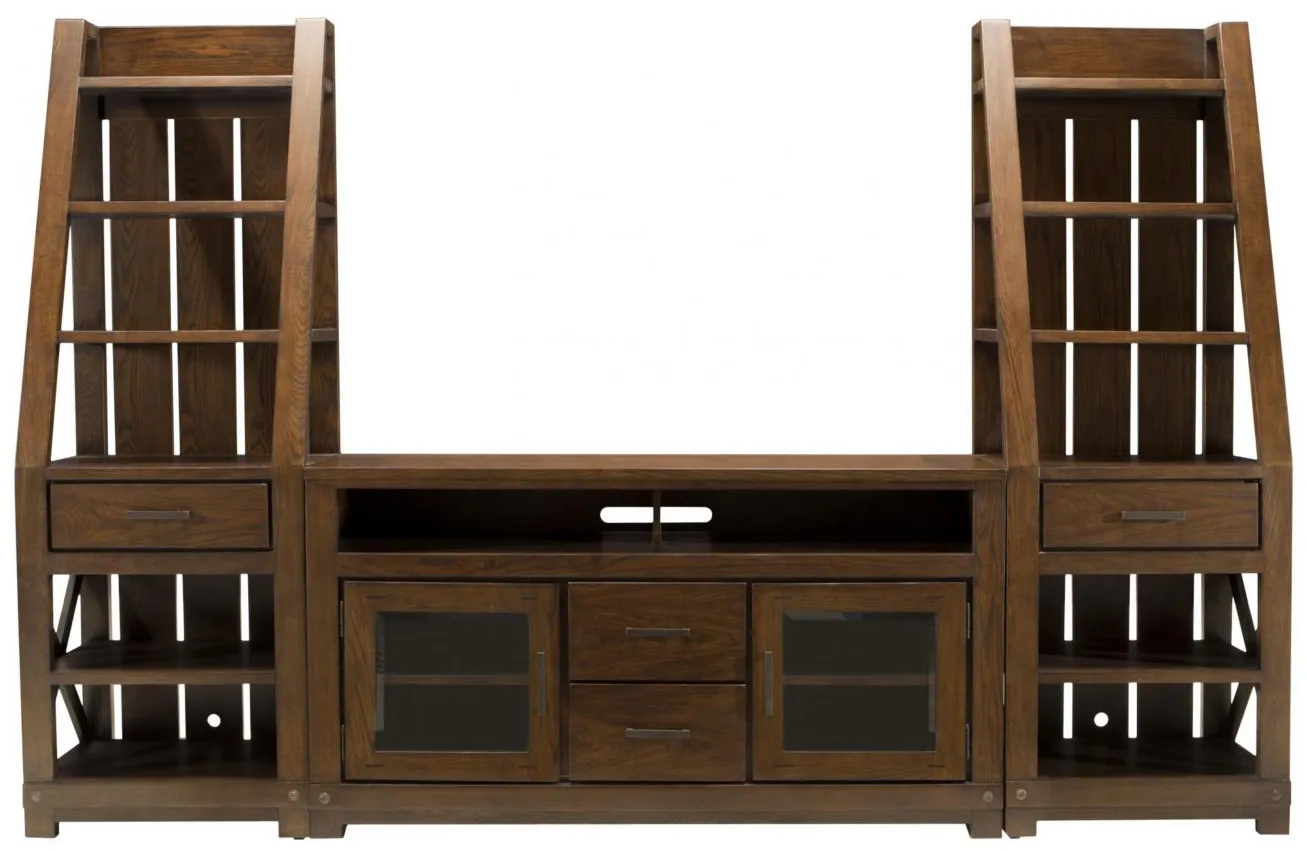 Windridge 3-pc. Entertainment Center w/ 60" TV Console in Burnished Ash by Riverside Furniture