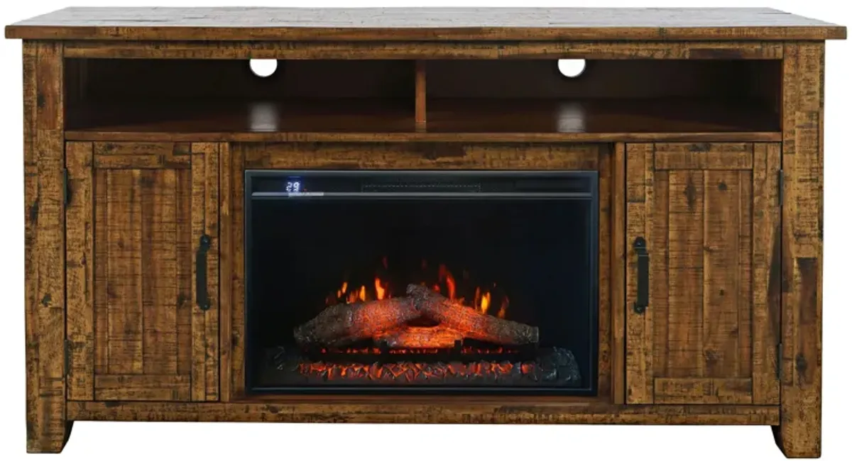 Cannon Valley TV Stand w/ Electric Fireplace in Brown by Jofran