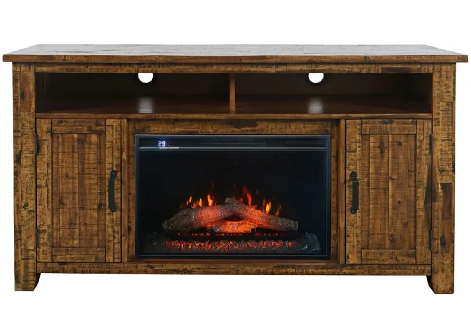 Cannon Valley TV Stand w/ Electric Fireplace in Brown by Jofran